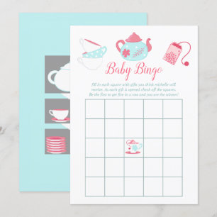 Sfeerloze-Chic Meisje Baby Shower Thee Feestje Bin Kaart