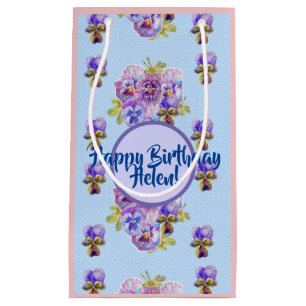 Sfeervol Blauw Stip Ditsy Bloemen Bloemstuk Cadeau Klein Cadeauzakje