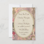 Sfeervol Eiffeltoren & Rozen Save the Date (Achterkant)