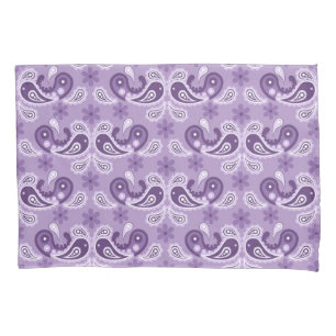 Sfeervol paars en wit paisley motief kussensloop