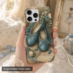Sfeervolle Blauwe Ballerina's en Rozen iPhone 16 Pro Max Hoesje