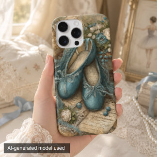 Sfeervolle Blauwe Ballerina's en Rozen iPhone 16 Pro Max Hoesje