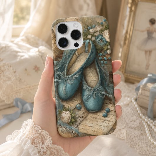 Sfeervolle Blauwe Ballerina's en Rozen Case-Mate iPhone Case