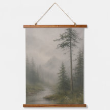 Sfeervolle Nevelige Landschap Wand Hanging Tapijt
