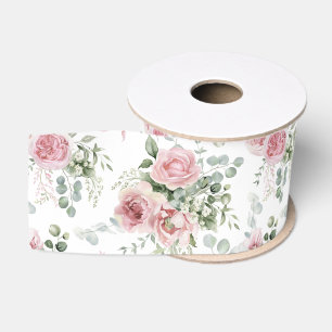 Sfeervolle Roze Rozen Eucalyptus Groen Grosgrain Lint