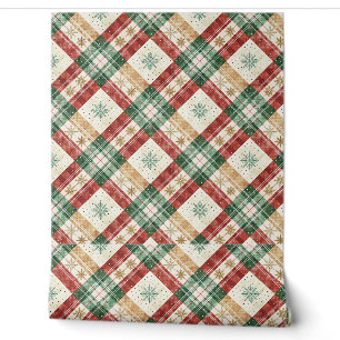 Sfeervolle Schotse Tartan Plaid Vakantiepatroon Ku Behang