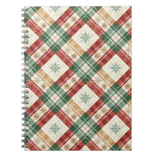 Sfeervolle Schotse Tartan Plaid Vakantiepatroon Ku Notitieboek