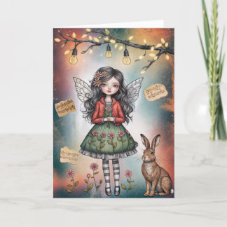 Sfeervolle Shabby Chic Meisjes Wenskaart Kaart