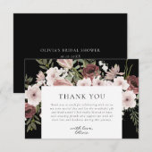 Sfeervolle Stof Rose Bloemachtige Bruiloft Feest Bedankkaart (Voorkant / Achterkant)