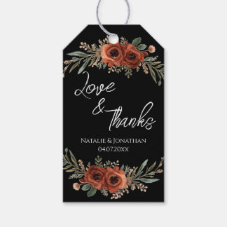 Sfeervolle Terracotta Bloem Boho Bruiloft Bedankt  Cadeaulabel