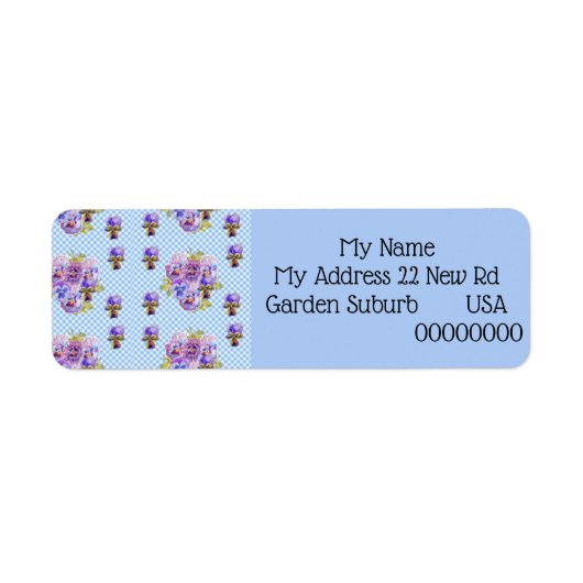Sfeervolle Viola Bloem Retouradres Labels (Voorkant)