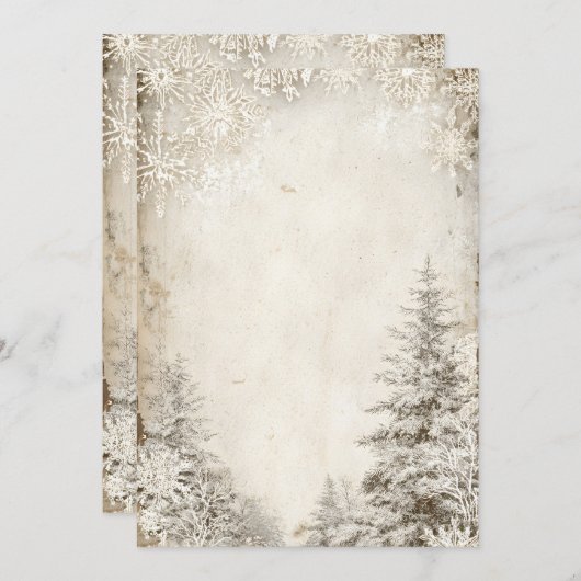 Sfeervolle Winter Boom Uitnodiging Template | Vint (Voorkant / Achterkant)