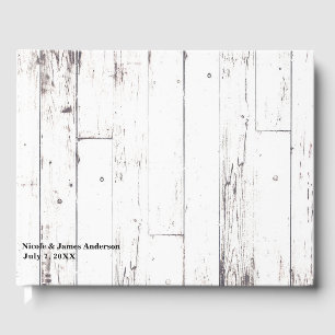 Sfeervolle Witte Houten Boerenbruiloft Gastenboek