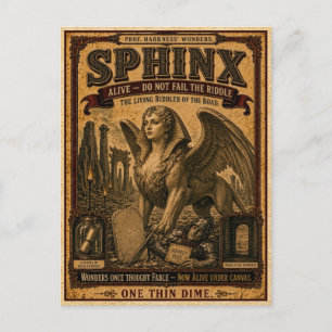 Sfinx, Antiek Circusmonster Briefkaart