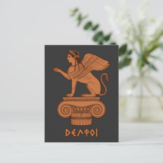 Sfinx bij Delphi - Oudgriekse Rode Figuur Briefkaart