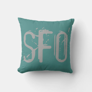 SFO Airport Grunge Typografie Kussen