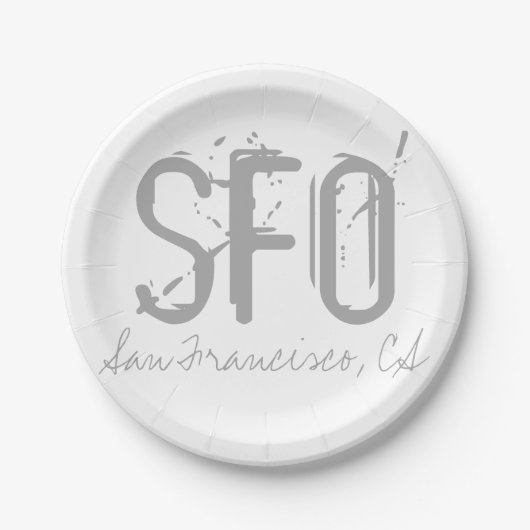 SFO San Francisco Typografie Papieren Bordje (Voorkant)