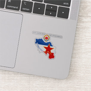 SFR Joegoslavië - Kaart - Embleem - Vlag VinylStic Sticker