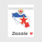 SFR Yougoslavie - Carte - Emblème - Sticker en vin (Feuille)