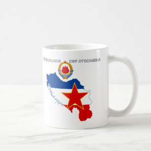 SFR Yougoslavie - carte - emblème - tasse de