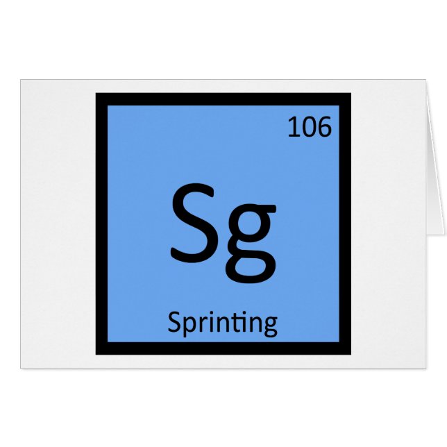 Sg - Athlétisme de sprint Symbole chimique (Devant horizontal)