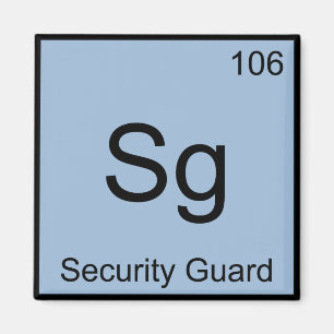 Sg - Beveiligingsbeambte Scheikundig Element Symbo Magneet