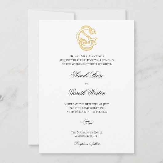 SG Monogramme ou GS Monogramme Invitations de mari (Devant)
