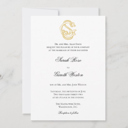 SG Monogramme ou GS Monogramme Invitations de mari (Devant)