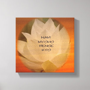 SGI Buddhist Poster - Lotus "Nam Myoho Renge Kyo" Canvas Afdruk