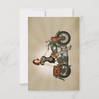 Sgt. Davidson Army Motorcycle Pinup Dank u kaart