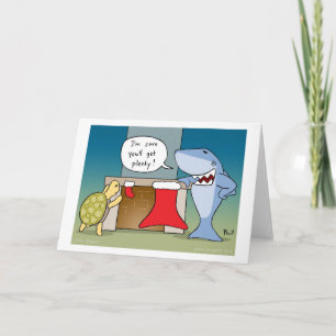 Shaaark cartoon kerstkaart feestdagen kaart