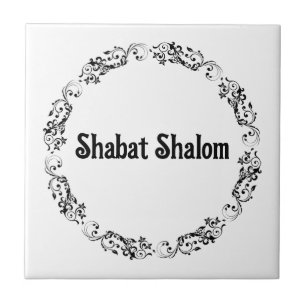 Shabat Shalom Ceramic Tile Tegeltje