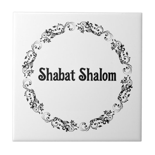 Shabat Shalom Ceramic Tile Tegeltje (Voorkant)