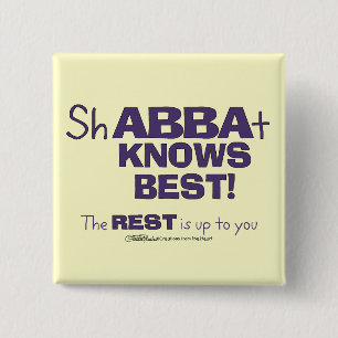 ShABBAt Abba kent best Vierkante Button 5,1 Cm
