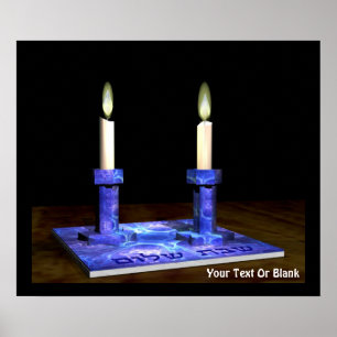 Shabbat Candlesticks Poster