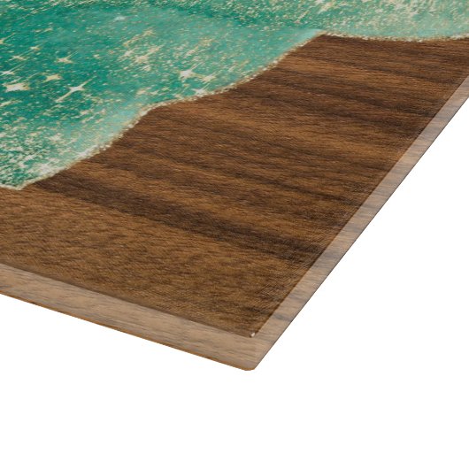 Shabbat en Yom Tov Turquoise Marmeren Hout Glas Snijplank (Hoek)