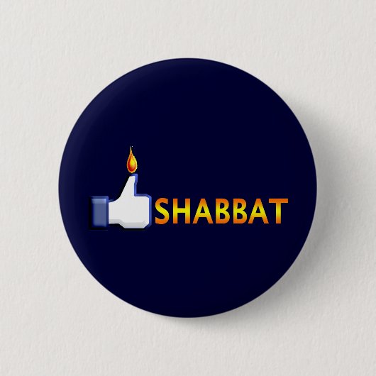 Shabbat Ronde Button 5,7 Cm (Voorkant)