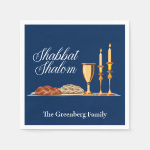 Shabbat Shalom Custom Blue Sabbat Dinner Servet