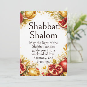 Shabbat Shalom, Gouden Tulpen, Bourgondische Grana Kaart