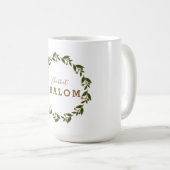 Shabbat Shalom Green Brown Wreath Mug (Devant droit)