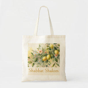 Shabbat Shalom, Italiaanse Citroenboom Boho Botani Tote Bag