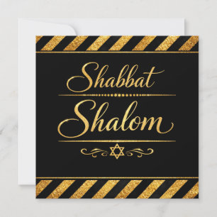 Shabbat Shalom Joods Judaica Goud Zwart Luxe Bedankkaart