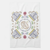 Shabbat Shalom Modern Hand Towel Theedoek (Verticaal)