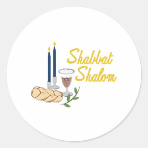 Shabbat Shalom Ronde Sticker
