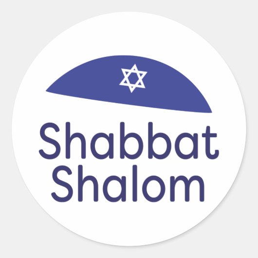Shabbat Shalom-Sticker Ronde Sticker (Voorkant)