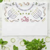 Shabbat Shalom traditionnel serviette à main (Plié)