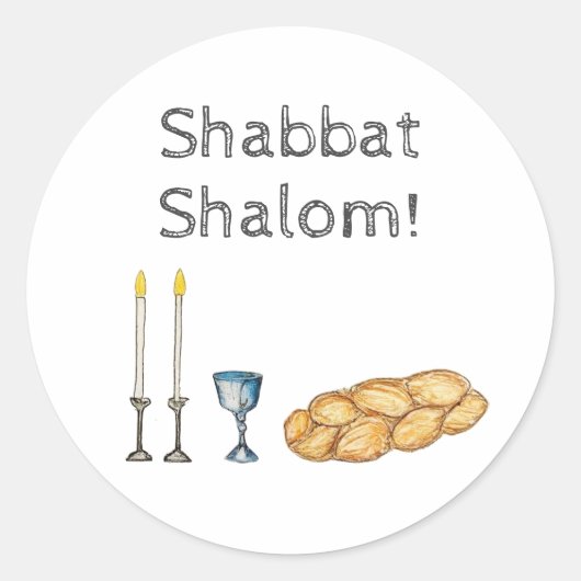 Shabbat Sketch Sticker (Voorkant)
