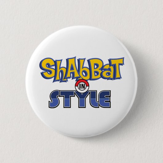 Shabbat Style Ronde Button 5,7 Cm (Voorkant)