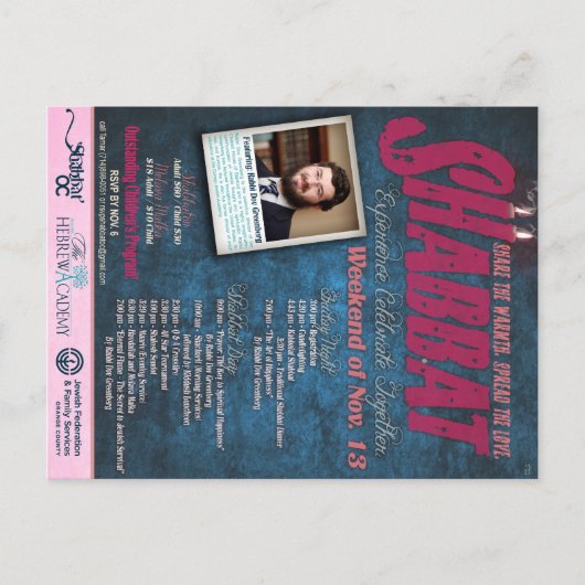 Shabbaton Briefkaart (Voorkant)