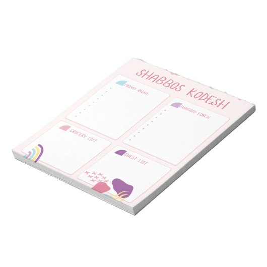 Shabbos-menuplanner Notitieblok (Gedraaid)